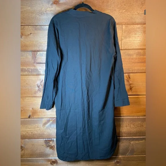 100% Cotton Black Long Sleeve Dress - Picture 3 of 6